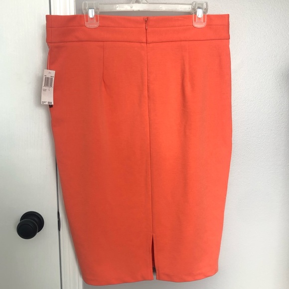 Orange Midi Pencil Skirt - Picture 4 of 7